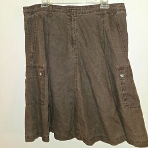 J Jill brown linen skirt